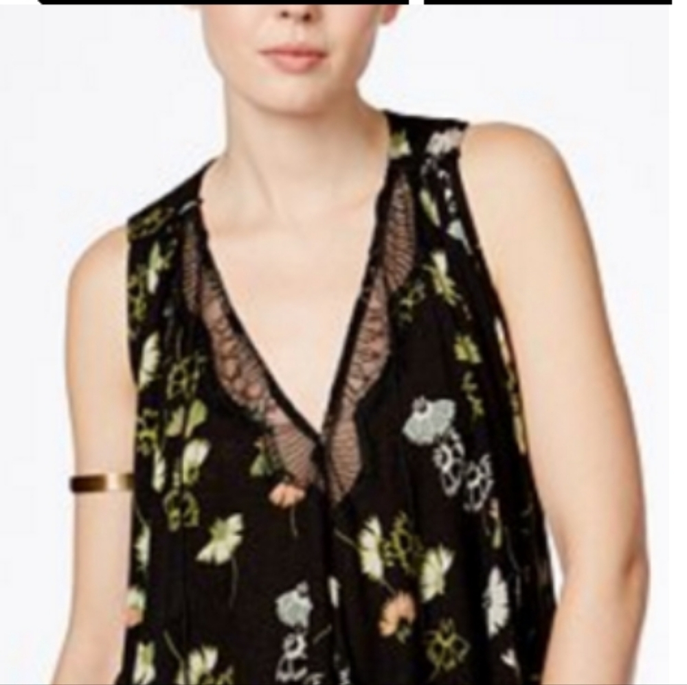 Free People floral lace top